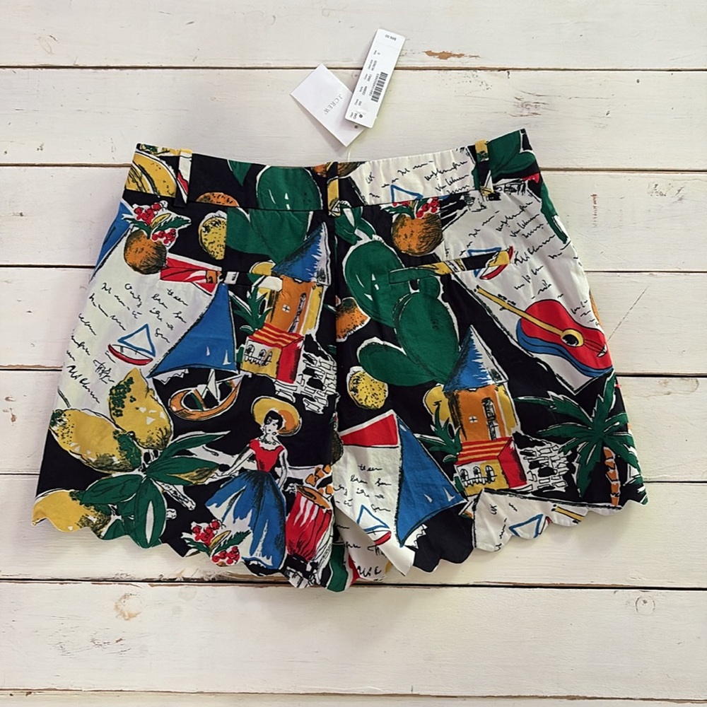 NWT J. Crew Colorful Fruit Print Shorts, Size 0 - Picture 4 of 11